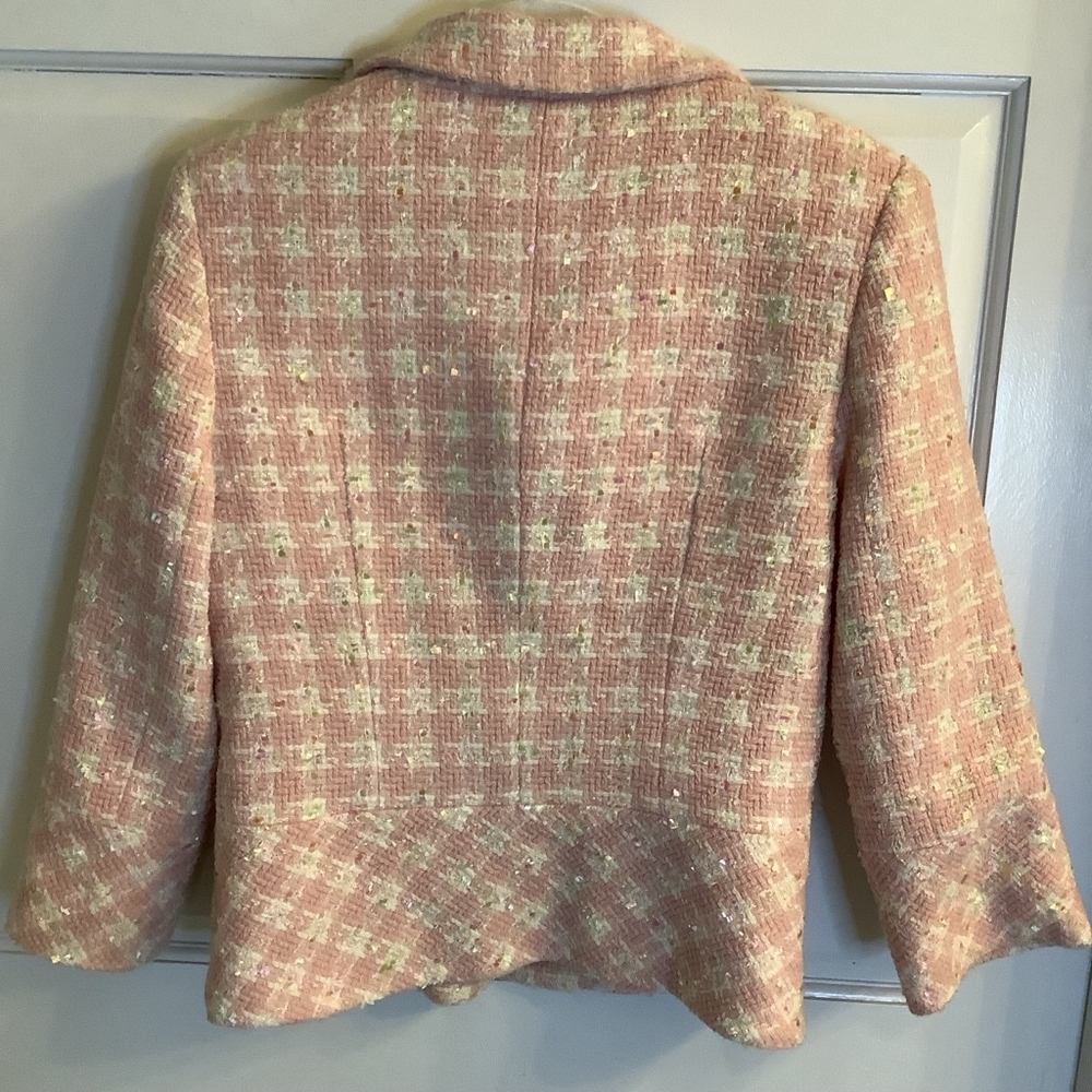 Women's Georgiou Studio Blazer Pink White Size 8 - Picture 2 of 14